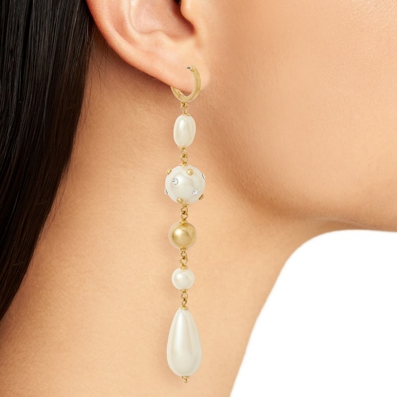 NWT Kate Spade Synthetic Pearl Linear Drop Earrings - Picture 3 of 6